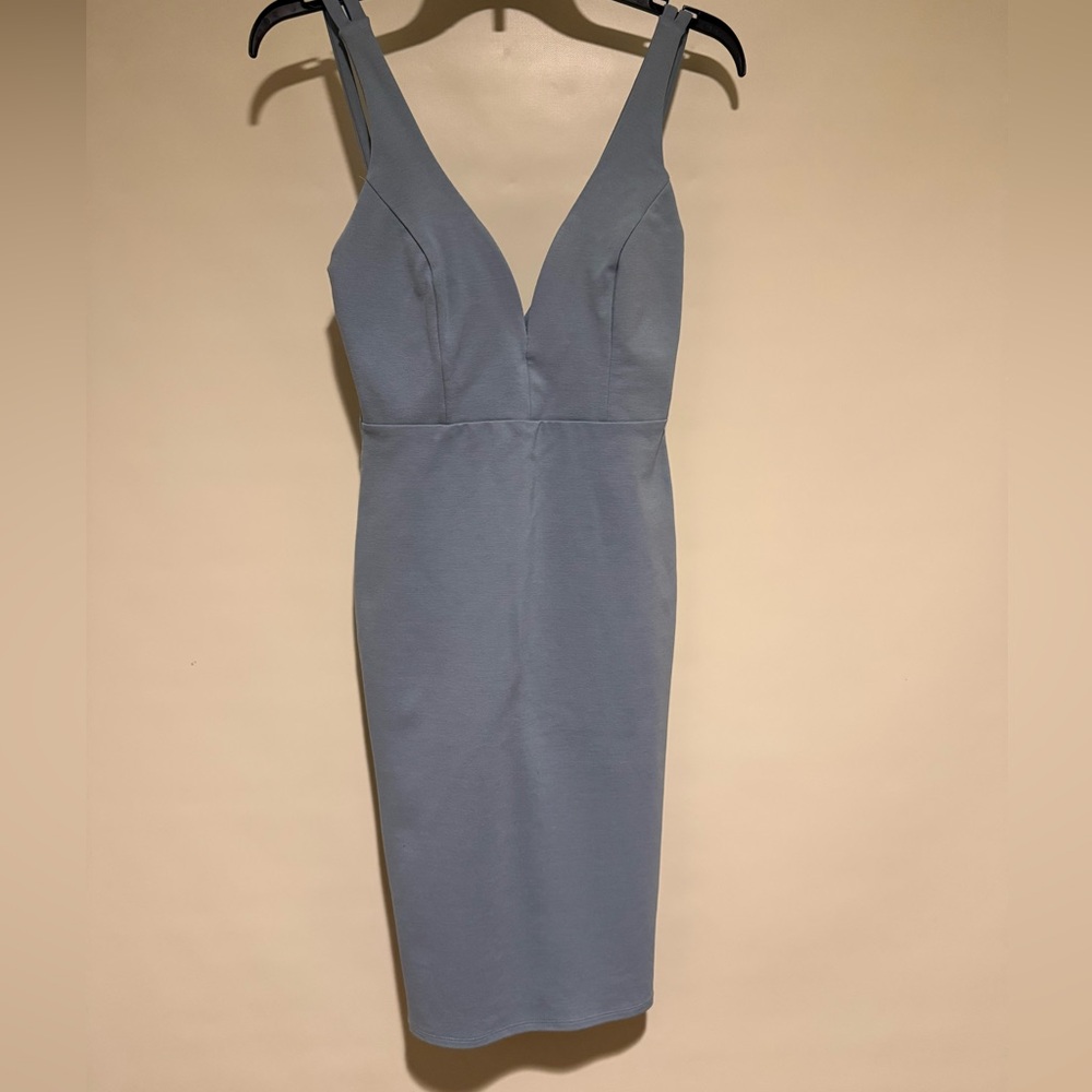 Lulus Gracefully Yours Light Blue Strappy Midi Dress, size m